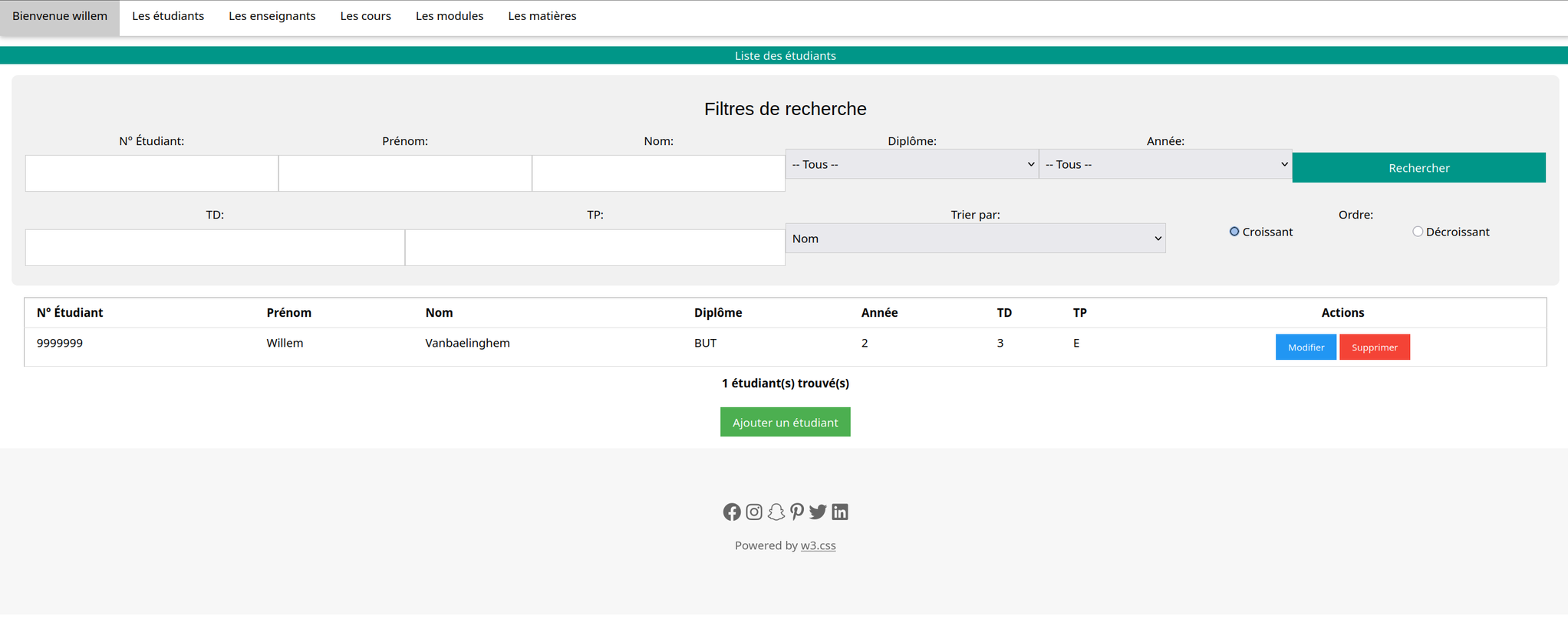 Portail de gestion PHP